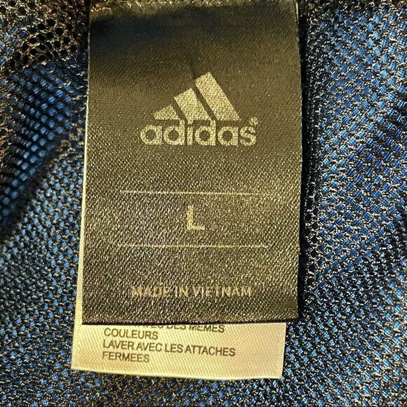 Adidas Solid Royal Blue White Track Stripes Swim Trunks w/ Pockets Drawstring L - Picture 10 of 11